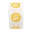 Yellow Soy Free Stickers / 500 Small 1" White Gloss Circle Labels/Chic Matte Gold No Soy Food Safety Seals with Modern Aesthetic/Made in The USA