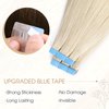 LADY MIRANDA Blonde Tape in Hair Extensions Human Hair 100% Remy Hair Platinum Blonde 20 Inch 20 Pcs 50g/pack Tape in Hair Extensions Real Human Hair Long Lasting Tape in Extensions