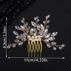 Teyglen Bridal Crystal Hair Comb Black Rhinestone Pearl Wedding Hair Comb Hair Accessories for Bride Wedding Headpiece Boho Crystal Hair Piece for Women Girls (Black 2)