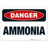 Danger Ammonia Sign, OSHA Danger Sign, 10x7 Inches, Rust Free .040 Aluminum, Fade Resistant, Indoor/Outdoor Use, Made in USA