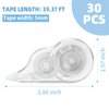 JEFURE 30 Pcs 39.4 Ft White Out Correction Tape, Whiteout Tape Roller, Tear-Resistant Tape, White Out Tape Bulk for School, Office, Note Taking, Journal (Tape Width 0.2 in, Clear)