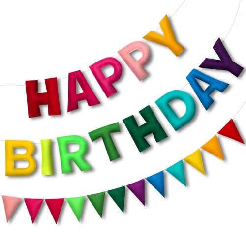 Happy Birthday Banner Rainbow Birthday Felt Garland Banner Colorful Pennant Flag Banners Rainbow Birthday Party Decorations Personalized Happy Birthday Sign for Birthday Party Decor