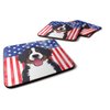 Carolines Treasures American Flag and Bernese Mountain Dog Foam Coaster Set of 4 3 1/2 x 3 1/2 multicolor