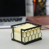 MyGift 3 X 3 Matte Black Metal Chicken Wire Office Desktop Sticky Note Dispenser, Square Memo Pad Holder