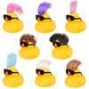 Rubber Ducks Bath Toys with Wig and Black Sunglasses, 12 PCS Cute and Funny Mini Rubber Ducks Bathtub Toys Shower Toys for Birthday Gifts Summer Pool Holiday Cruise Ducks Party Favors, Random Style