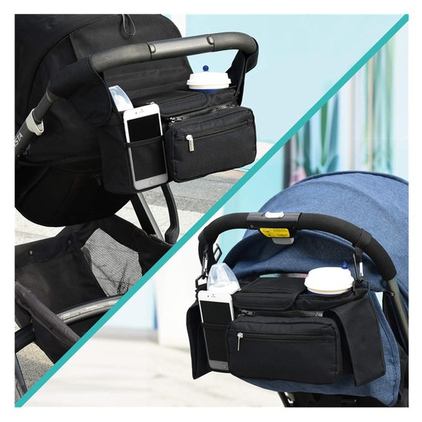 Ankyle Universal Stroller Organizer with insulated Cup Holder ,Stroller Accessories with Phone Bag & Shoulder Strap is Detachable ,Fits for Like Uppababy , Baby Jogger , Umbrella and Pet Strollers