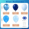 BAUANOOY Blue Balloons Metallic Blue Balloons, 60pcs 12 Inch Chrome Blue Balloons Baby Blue Balloons Pearl Blue Balloons Navy Blue Latex Balloons for Baby Shower Graduation Birthday Party Decorations