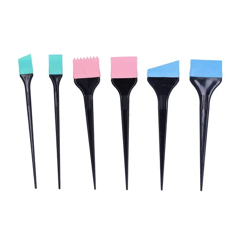 Hair Dye Applicator Brushes, 6pcs Silicone Hair Dye Brush Soft Hair Coloring Kit for Home Barber Shop Salon Hair Bleach Tinting Diy Tool Hair Treatments Coloring Brush Set Hair