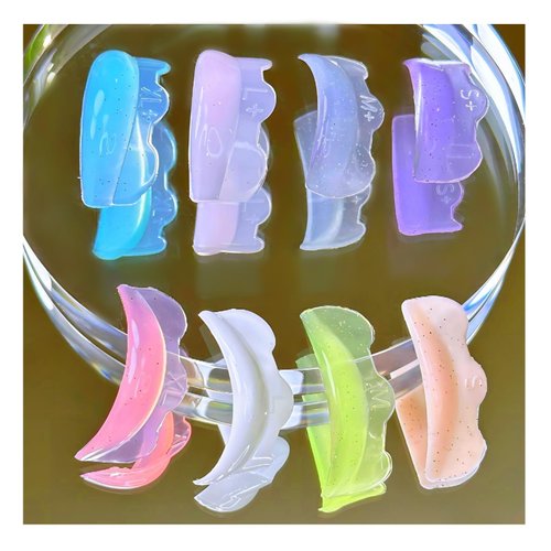 Lash Lift Ribbons Eyelash Lifting Shields Mate Mini Lami Lamination Roller Tool Soft Silicone Perm Rod Ribbon Gel Eyelash Perming Covers Mini Lash Tape String (Candy Color-8 Size Shields)