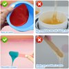 Silicone Wax Warmer Liners with Spatula Sticks - 2 Pcs Non-Stick Reusable Wax Melt Bowls for Hair Removal (Blue, Pink)