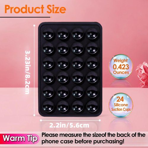 Suction Phone Case Mount, 2Pcs Silicone Phone Suction Grip Compatible with iPhone and Android Cases, Anti-Slip Hands-Free Mobile Accessory Holder, Sticky Phone Grip for Tiktok Videos and Selfies