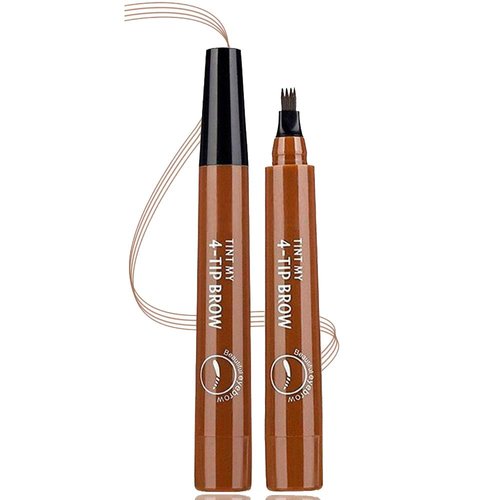 Eyebrow Pen, Microblading Eyebrows, 4 Points Eyebrow Pencil, Creates Lasting MakeUp Professional Natural Looking Eyebrows, Cover Sparse Areas, Daily Waterproof Eyebrow Pen (01#Light Brown)