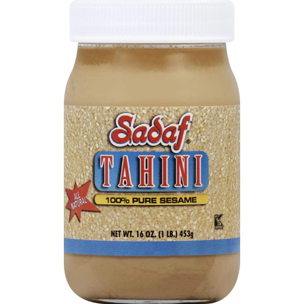Sadaf Sesame Tahini Paste - 100% Pure Sesame Paste from ground sesame seeds - Tahini paste for Hummus, Baba Ghanoush and Dressings - Sesame Butter - 16 oz