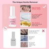 Curvlife Multi-functional Brush-on Nail Glue Remover Glue 20ml for Press on Nails Glue Remover for Fake Nail Tips Acrylic Nail Adhesive Remover with Cuticle Pusher for Girls and Women