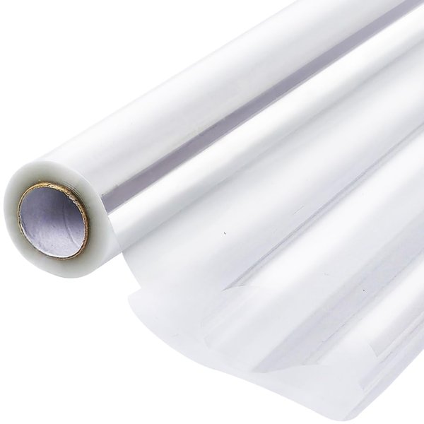 PerkHomy Clear Cellophane Wrap Roll 17.5" x 125' 3 Mil Thick Cellophane For Gift Basket Treats Goodie Wrapping Craft Flower Bouquet Plastic (Clear, 125ft (17.5in Width))