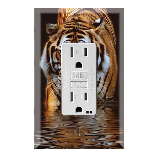 Graphics Wallplates - Fearless Tiger - Single Rocker/GFCI Outlet Wall Plate Cover