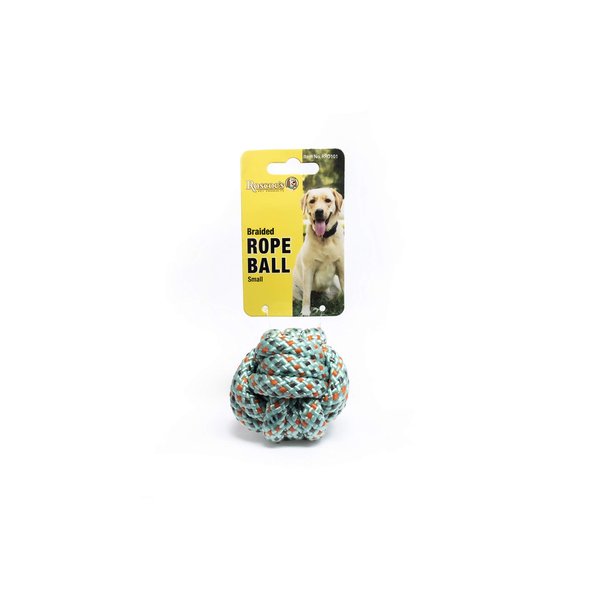 Roscoe's Pet Products Braided Rope Ball Toy for Dogs and Other Small Pets (Small (2.25-inch))