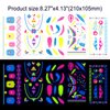 HOWAF 12 Sheets Glow UV Neon Temporary Tattoos 120+pcs Body Face Tattoos for Women Blacklight Festivals Raves Party Supplies, Glow in the Dark Tattoos Stickers Waterproof Neon Body Art Decoration