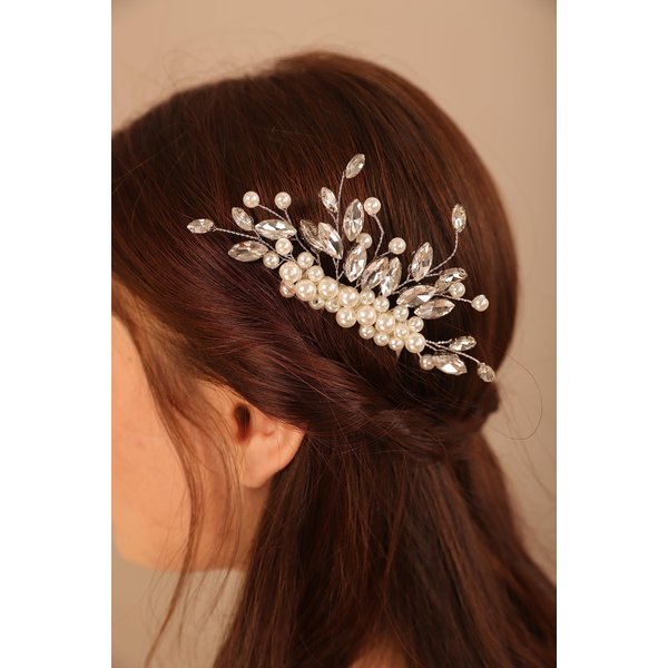 BERYUAN Bridal Pearls Crystal Rhinestone Hair Comb Pearls Beads Teardrop Crystal Hair Accessories Bridal Hair Piece for Wedding Boho Wedding Hair Comb for Brides Bridesmaid (gold)