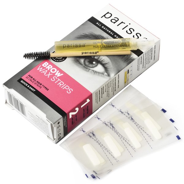 Parissa Eyebrow 32 Biodegradable Wax Strips Kit for At-Home Hair Removal with Ready-to-Use Mini Wax Strips for All Hair Types, Pink (PW-ST10)