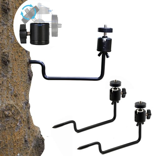 WINBUYGO Trail Camera Mount, Game Camera Tree Mounting Bracket with 1/4 Inch Screw, 360 Degrees Rotating Hunting Camera Holder for Outdoor