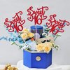12 PCS Sweet 16 Centerpiece Sticks Double Sided Glitter Happy 16th Birthday Cake Toppers Number 16 Centerpieces for Tables Flower Topper Decorations 16th Birthday Party Centerpiece Supplies Red