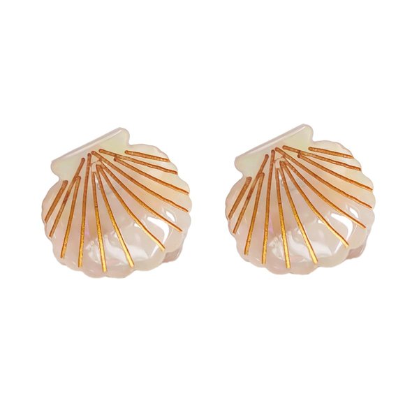 Generic Mini Shell Hair Clip,Small Claw Clip for Women,Acetate Hair Clip,Small Hair Clip,Gold, 1 Count (Pack of 2)