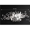 Cathercing Bridal Rhinestone Flower Veil Side Comb Hair Clips Headpiece Wedding Hair Accessories White Bride Hair Piece Styling Hairpins Headband for Wedding Evening Party