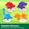 NAODONGLI 26 Pcs ABC Learning Toys for Toddlers 2-4 Years,Double Sided Dinosaur Alphabet Matching Games for Kids,Montessori Educational Preschool Learning Activities Toys Gifts for Boys Girls Ages 3+