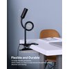 JHD Led Desk Lamp with Clamp - 10 Brightness Levels, 12" Flexible Gooseneck,Eye Protection USB Lamp - Suitable for Home Office, Reading, Bed Light,Quality Black Metal Clamp Light,Headboard Lamp