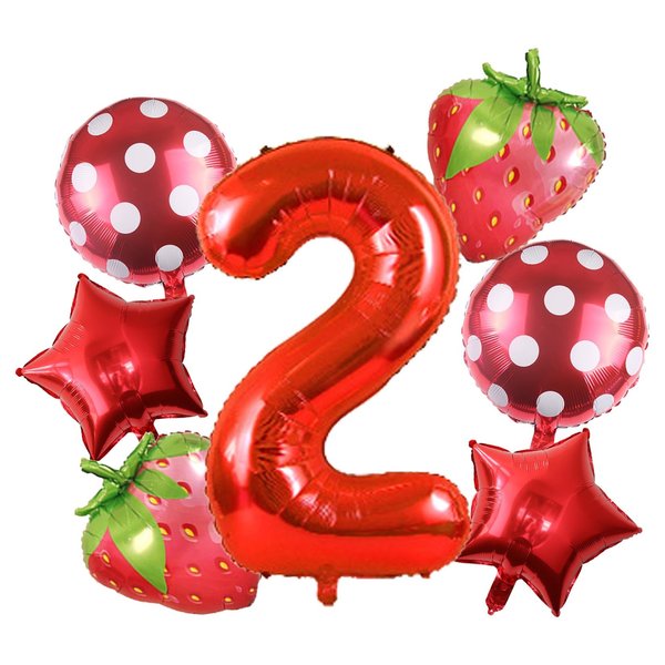 Birthday Number Balloon Decoration Number Balloon Supplies Strawberry Number Set (Number 2)