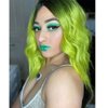 G&T Wig Green Bob Wavy Wigs for Women Lime Green Wig Middle Part Heat Resistant Party Halloween Cosplay Costume Wig(14 inch, ombre green)
