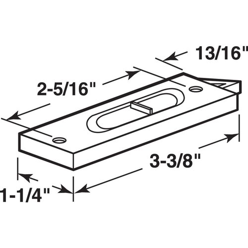 Prime-Line F 2599 3-3/8 In. White Plastic Window Lock with spring-loaded Tilt Latch (Single Pack)