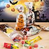200 PCS Halloween Cellophane Treat Bags Clear Candy Bags with Twist Ties, Halloween Goodie Bags Non Candy Cookie Bags for Kids Halloween Party Favors, Trick or Treat, Hallowen Party Supplies