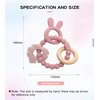 Made by Tushi | Bohemian Teether | Baby Teether | Sensory Exploration and Teething Relief | 100% Food-Grade Silicone Teether Toy | BPA Free | Chewbeads | Silicone with Beechwood Ring | (Pink)