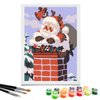 Nariolar Paint by Numbers for Kids Ages 4-8 with 7X9.5 inch Pre-Printed Cardboard,12 Acrylic Paint Pots and 3 Painting Brushes, Craft Gift Room Decor for Children,(Santa Claus)