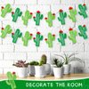4 Pcs Taco Cactus Garland Banner Green Glitter Cactus Banner Cactus Party Decorations Taco Party Banner Fiesta Party Banner for Mexican Fiesta Bachelorette Baby Shower Jungle Party Supplies Decor