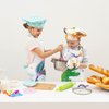 WERNNSAI Dinosaur Apron Set - Waterproof Chef Artist Cooking Aprons for Kids Boys Toddler Kitchen Apron with Adjustable Strap Pocket Chef Hat and Mittens for Baking Painting (Extra Small, 2-5 Years)