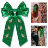Christmas Hair Bows for Women Girls Christmas Tree Hair Bow Clips Jeweled Red Green Hair Bows Festive Holiday Hair Ribbons with Long Tail Christmas Hair Accessories Outfits Holiday Gifts (Pattern C1)