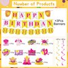 Refavor Softball Birthday Party Decorations - Softball Themed Happy Birthday Banner Softball Party Decorations Hanging Swirls Honeycomb Centerpieces Table Decor Sports Birthday Party Supplies