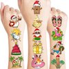 Christmas Temporary Tattoos Hawaiian Tropical Christmas Party Decorations Favors Supplies Aloha Themed Cute Stickers 10 Sheets 100 PCS Gifts for Girls Boys Class School Carnival