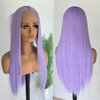 GJRainDY Purple Wig Synthetic Lace Front Wig for Women 13x4 Glueless Light Purple Long Straight Wigs 24 Inch Synthetic Lace Front Wig with Natural Pre Plucked Hairline