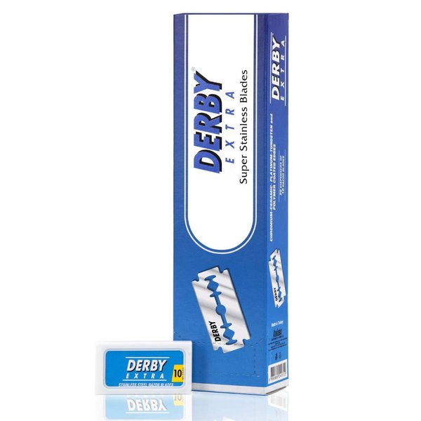 Derby Extra Double Edge Razor Blades, 200 Count, Mens Replacement Razor Blade Refills