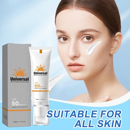 2Pcs Tinted Sunscreen for Face, Universal Protector Solar SPF 50, Protector Solar Con Color, Hydrating Sun Essence Face Sunscreen, No Sticky Waterproof