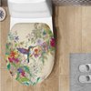 Garucesta Toilet Lid Cover Dirt Resistant Decorative Toilet Lid Dust Cover Machine Washable Easy to Use Bathroom Home Decor 17.3 x 13 Inch, Hummingbird Retro Floral
