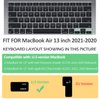 ProElife Ultra Thin Silicone Keyboard Cover Skin for MacBook Air 13 Inch 2021 2020 with Touch ID (MODLE A2179 and A2337 Apple M1 Chip, US Layout) Keyboard Accessories Protector (Ombre Blue)