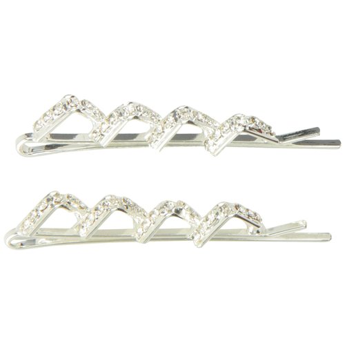Caravan Mountains And Valleys Created With Crystal Rhinestone In This Bobby Pin Pair