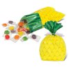 Beistle 75 Piece Tropical Treat Favor Bags - Luau Party Pineapple Cello Candy Bags With Twist Ties, Yellow/Green