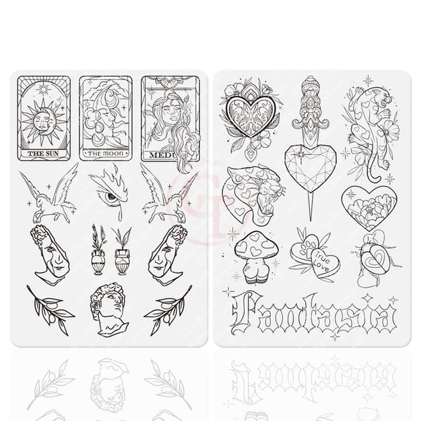 TgoBeauty White/Pink Tiny Tattoo Deluxe Practice Skins Silicone Double Sided Design Fine Line Tattoo Practice Pad for Male and Female (Type D-White Pad-1pc)