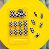 Short Press on Nails Square Fake Nails Black and White Checkerboard False Nails with Designs Glossy Full Cover Acrylic Glue on Nails Reusable Artificial Nails Holiday Party for Women 24PCS